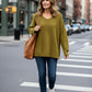 Alpaca Mohair Pullover Sweater Plus Size Lemon Green
