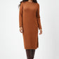 Alpaca Long Dress | Jacquard Stitch | Orange Melange