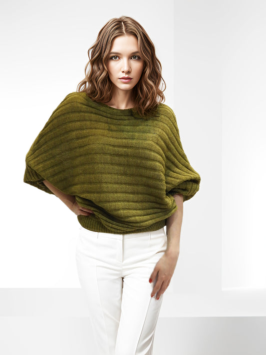 Alpaca Stripe Light Knit Jumper Mustard