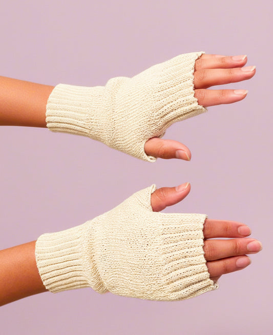 Alpaca Mittens Milk Tone