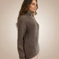 Alpaca Women’s High Neck Jacquard Knit Natural Gray