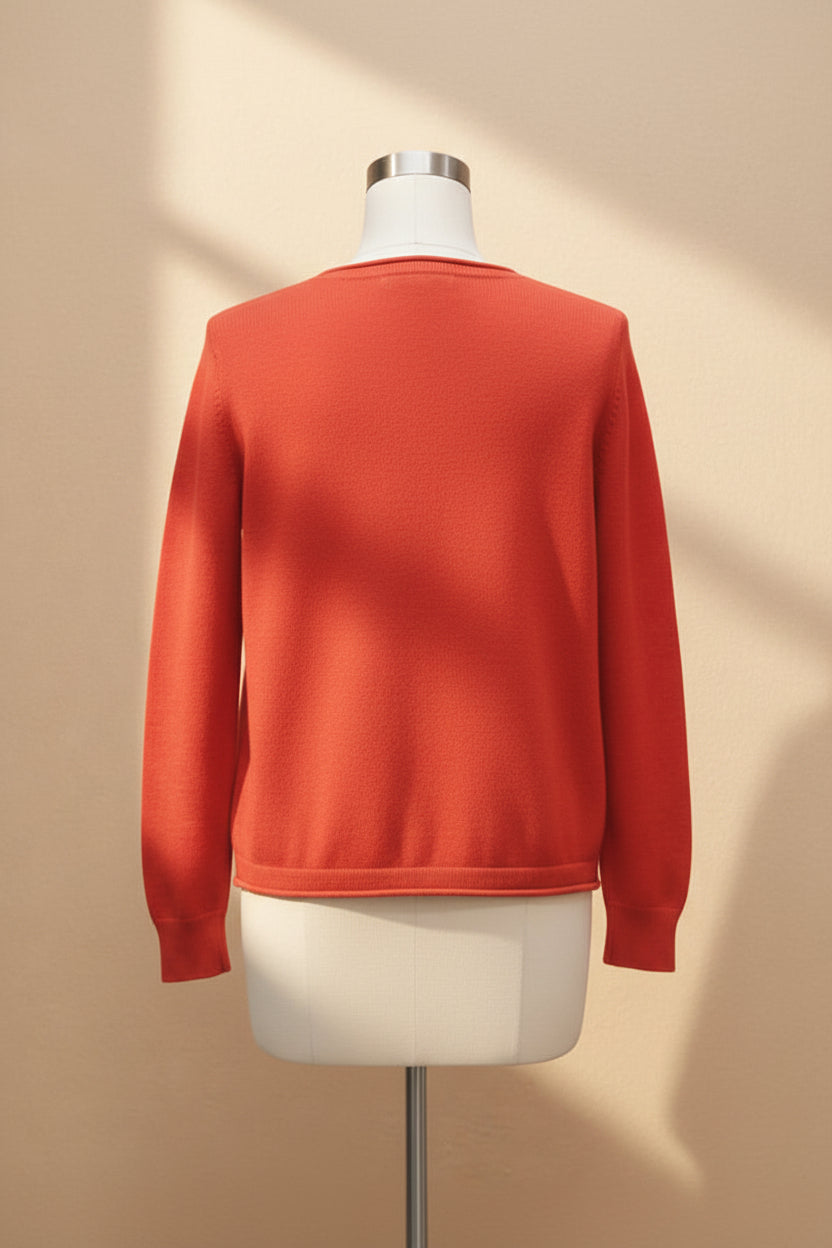 Alpaca Round-Neck Classy Soft Jumper Orange