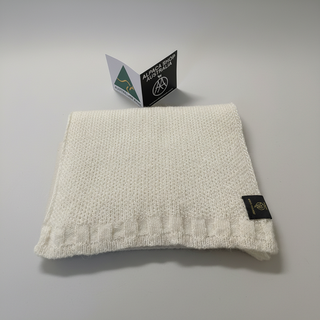 Alpaca Snowy Mountains Scarf — Milk Tone Baby Alpaca
