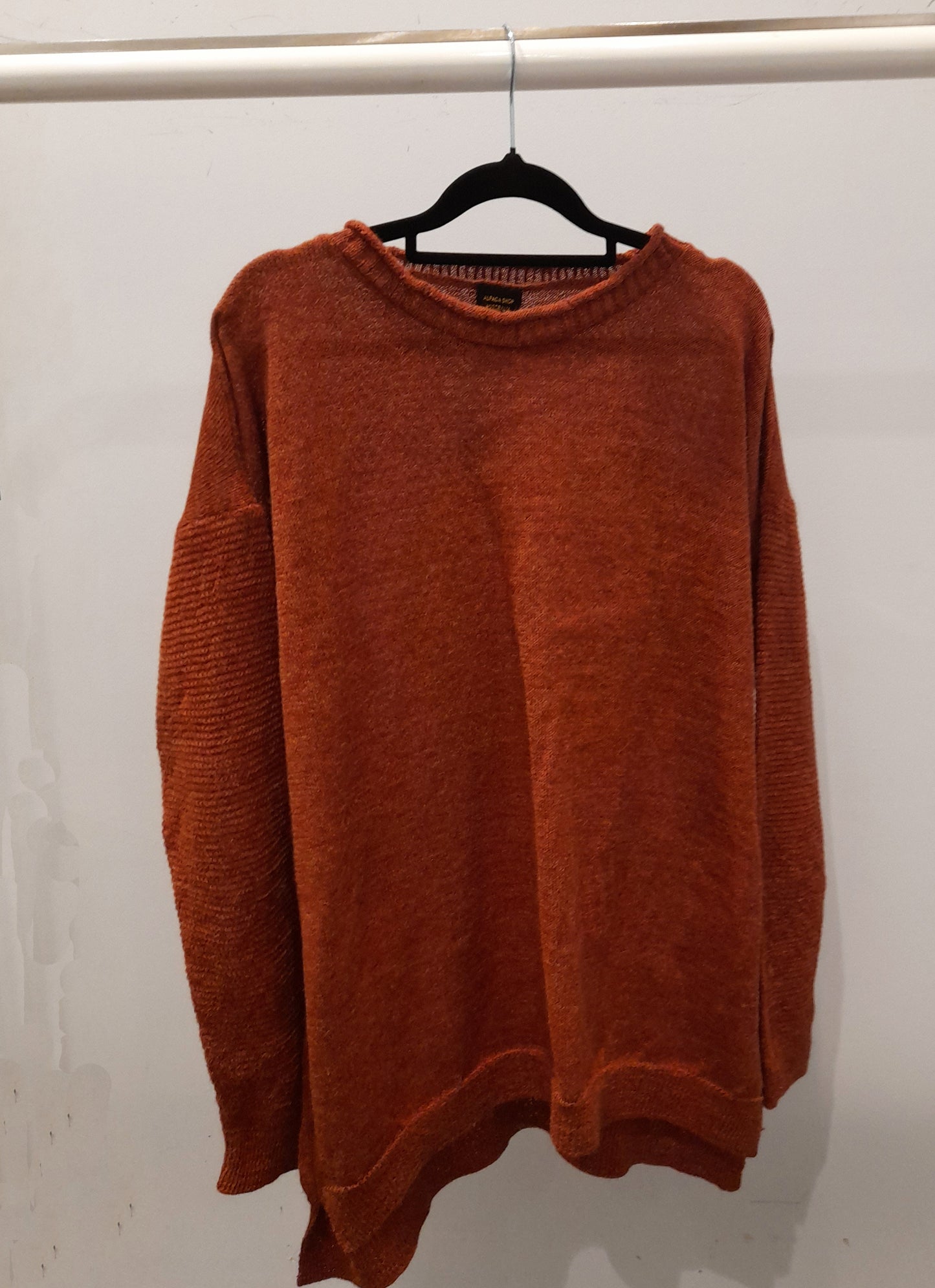 Alpaca Basic Solid Shoulder Sweater Oversized Terra