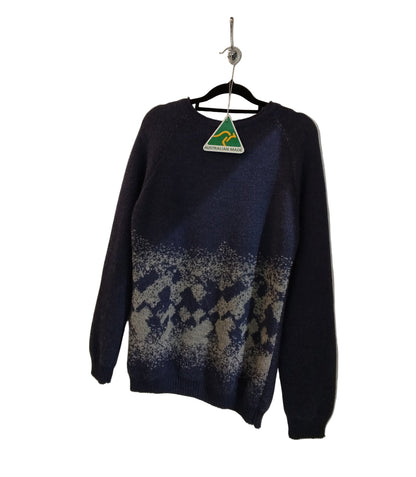 Sweater Round Neckline Long Sleeve Blue Alaska