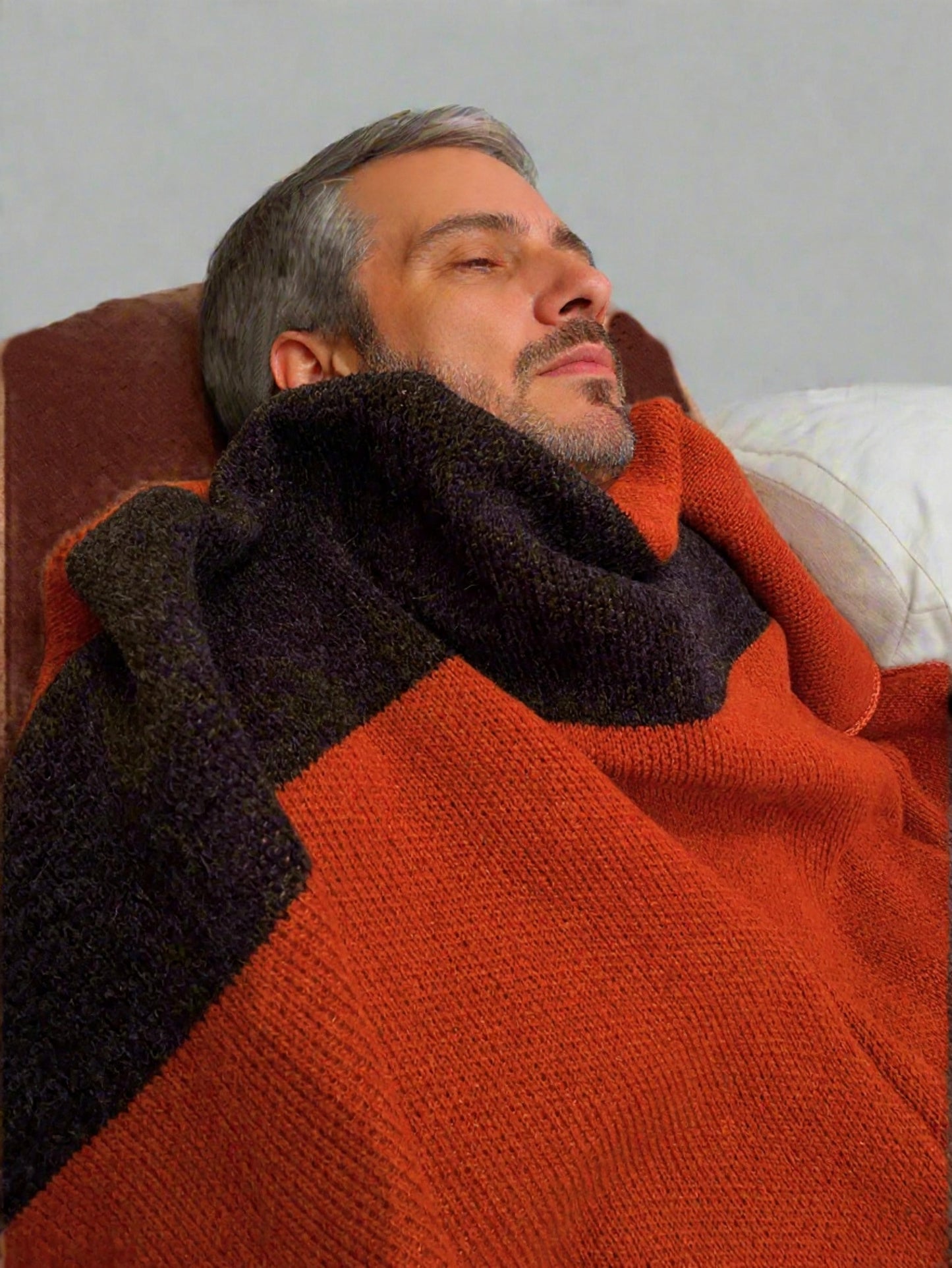 Luxury Mohair Alpaca Extra Soft Throw Blanket Terracotta