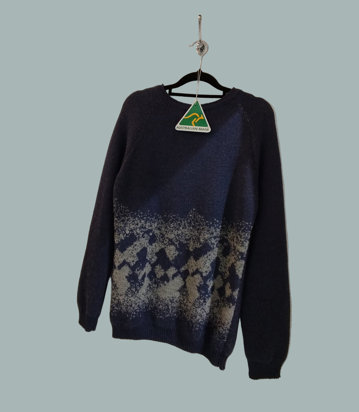 Sweater Round Neckline Long Sleeve Blue Alaska