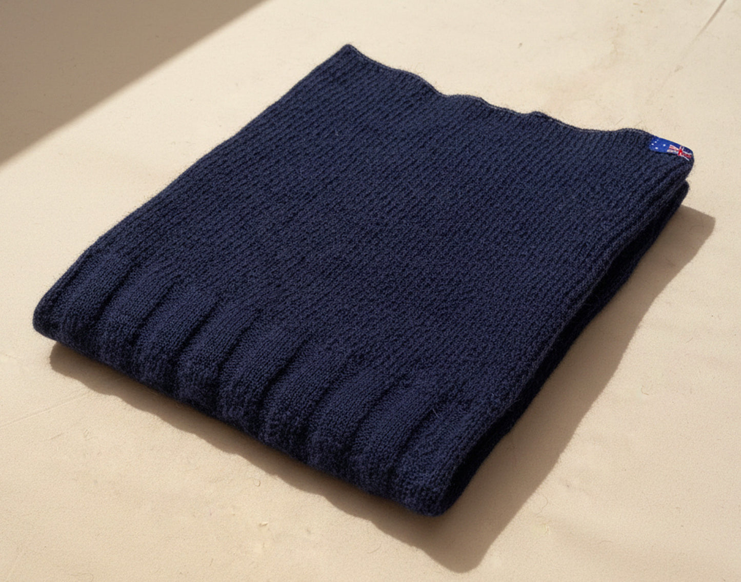 Extra Smooth Alpaca Mohair Neck-warmer Navy Blue