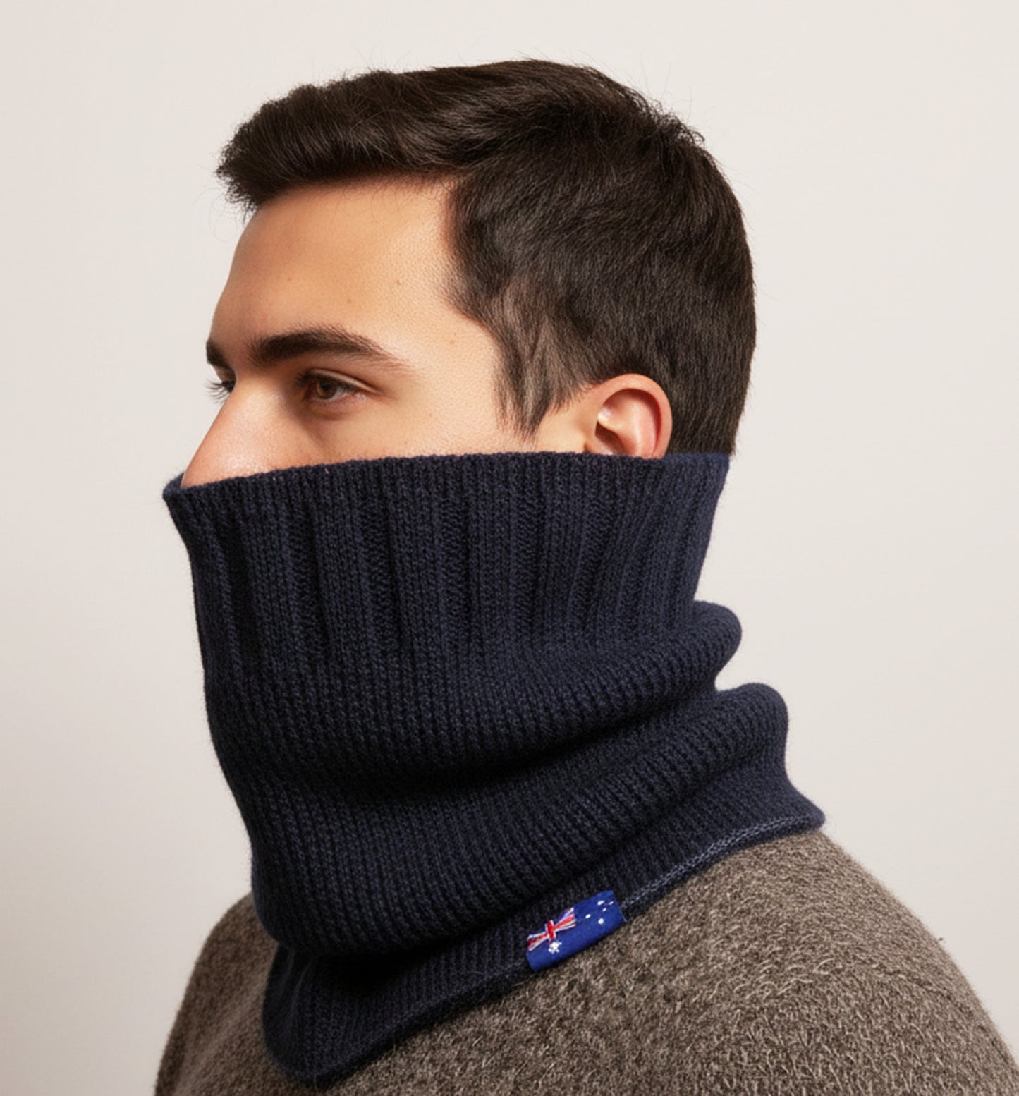 Extra Smooth Alpaca Mohair Neck-warmer Navy Blue