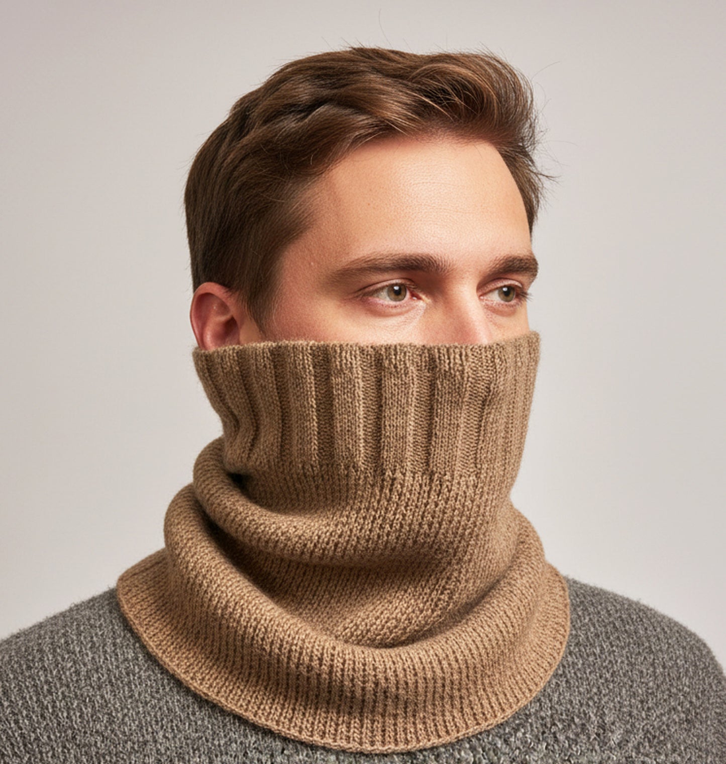 Extra Smooth Alpaca Mohair Neck-warmer Earth Tone