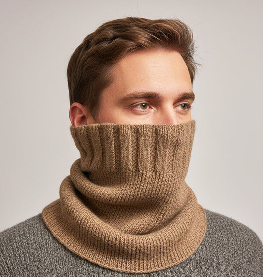 Extra Smooth Alpaca Mohair Neck-warmer Earth Tone