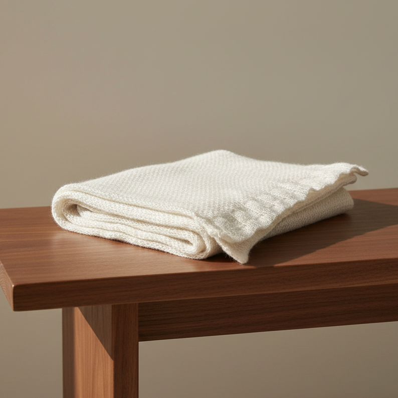 Alpaca Snowy Mountains Scarf — Milk Tone Baby Alpaca