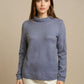 Baby Alpaca Pullover Jacquard Turtleneck Sky Blue