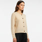 Alpaca  Cardigan Classy Jersey Roll Up Neckline, Milk Tone