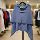 Alpaca Super Fine Jersey Knit Poncho, Sky Blue