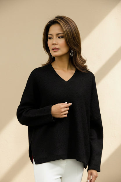 Alpaca Mohair Pullover Black