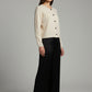 Alpaca  Cardigan Classy Jersey Roll Up Neckline, Milk Tone