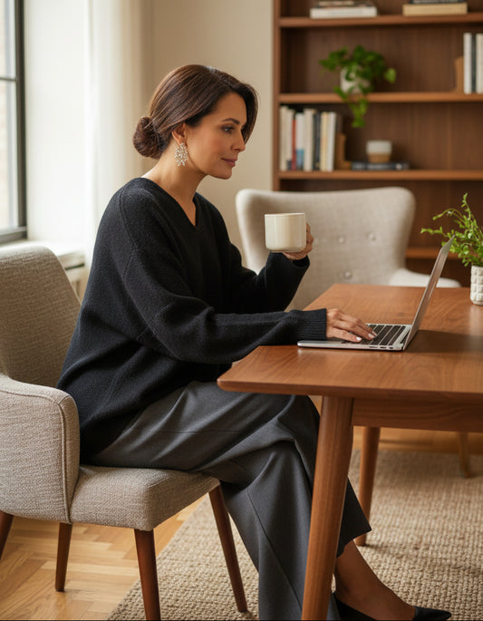 Alpaca Mohair Pullover Black