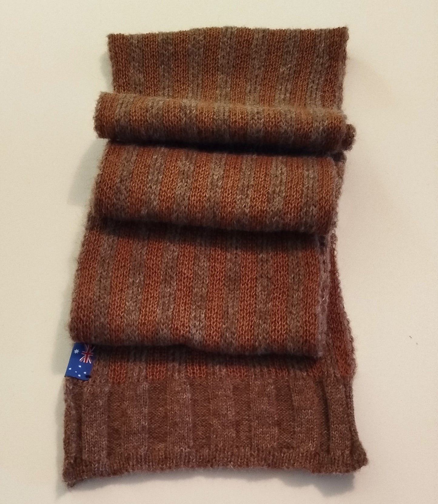 Alpaca Unisex Extra Soft Thick Stripe Scarf, Earth Tone