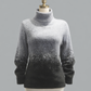 Women's Alpaca High Neck Jacquard Knit Sweater | Light Blue