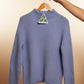 Baby Alpaca Pullover Jacquard Turtleneck Sky Blue