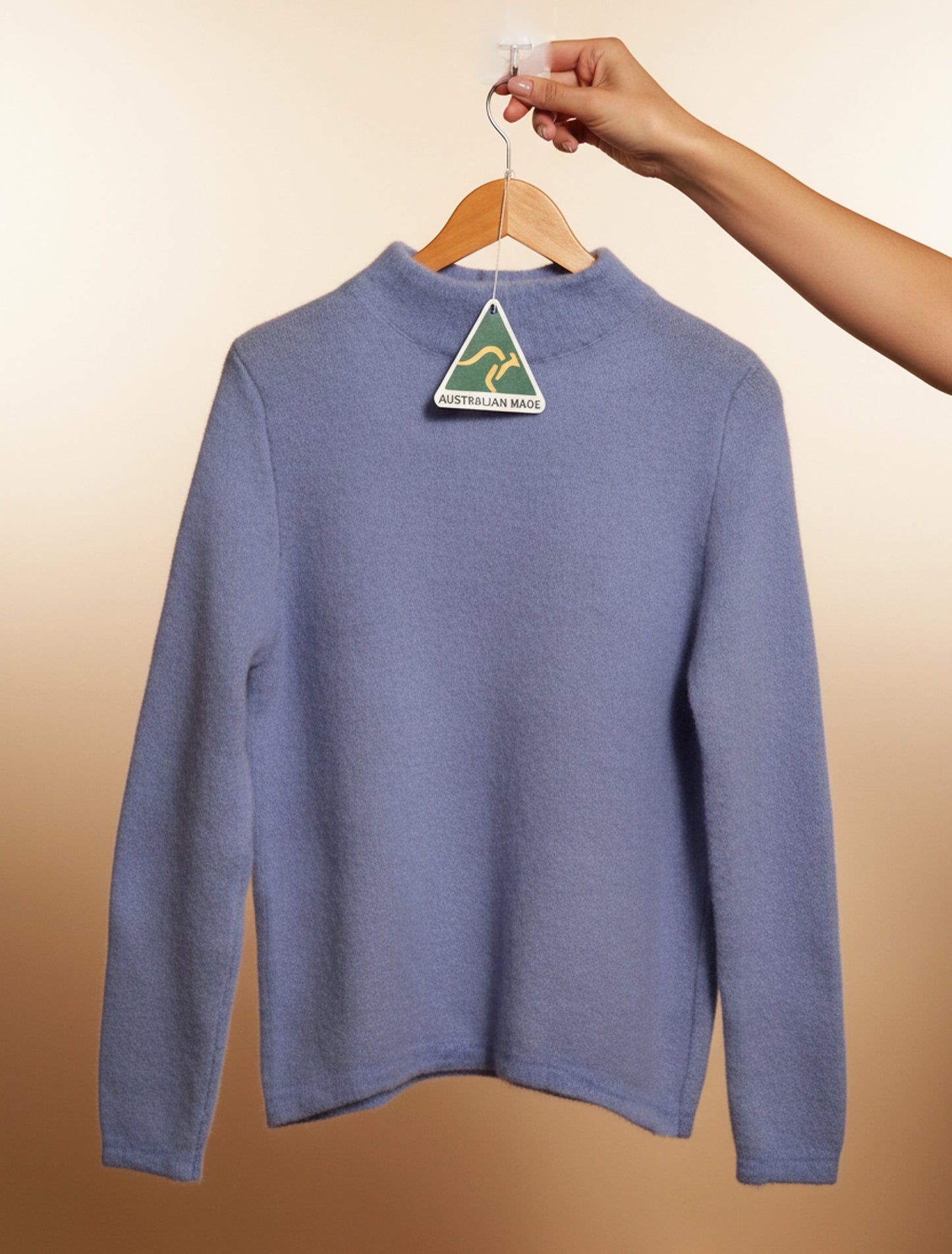 Baby Alpaca Pullover Jacquard Turtleneck Sky Blue