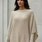 Alpaca Light Knit Poncho Rice Grain Natural Beige