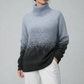 Women's Alpaca High Neck Jacquard Knit Sweater | Light Blue