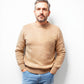 Alpaca Jacquard Sweater Men Natural Beige