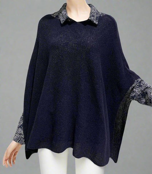 Alpaca Light Knit Poncho Rice Grain