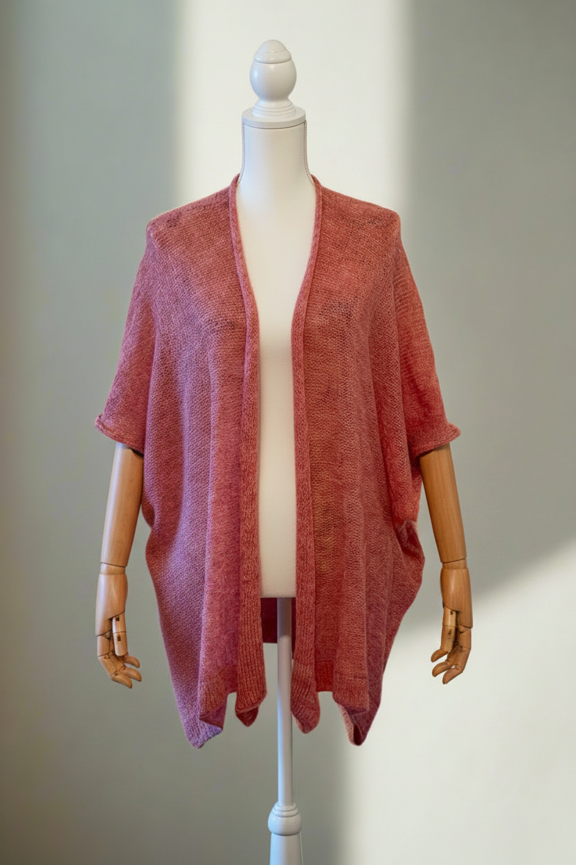 Alpaca Mohair Light Cape Spring Gold Pink