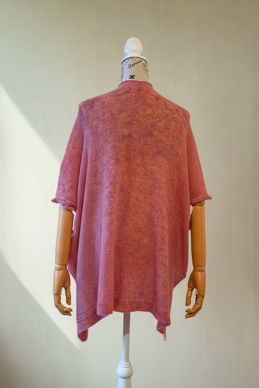 Alpaca Mohair Light Cape Spring Gold Pink