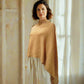 Alpaca Super Fine Jersey Knit Poncho, Dessert Camel