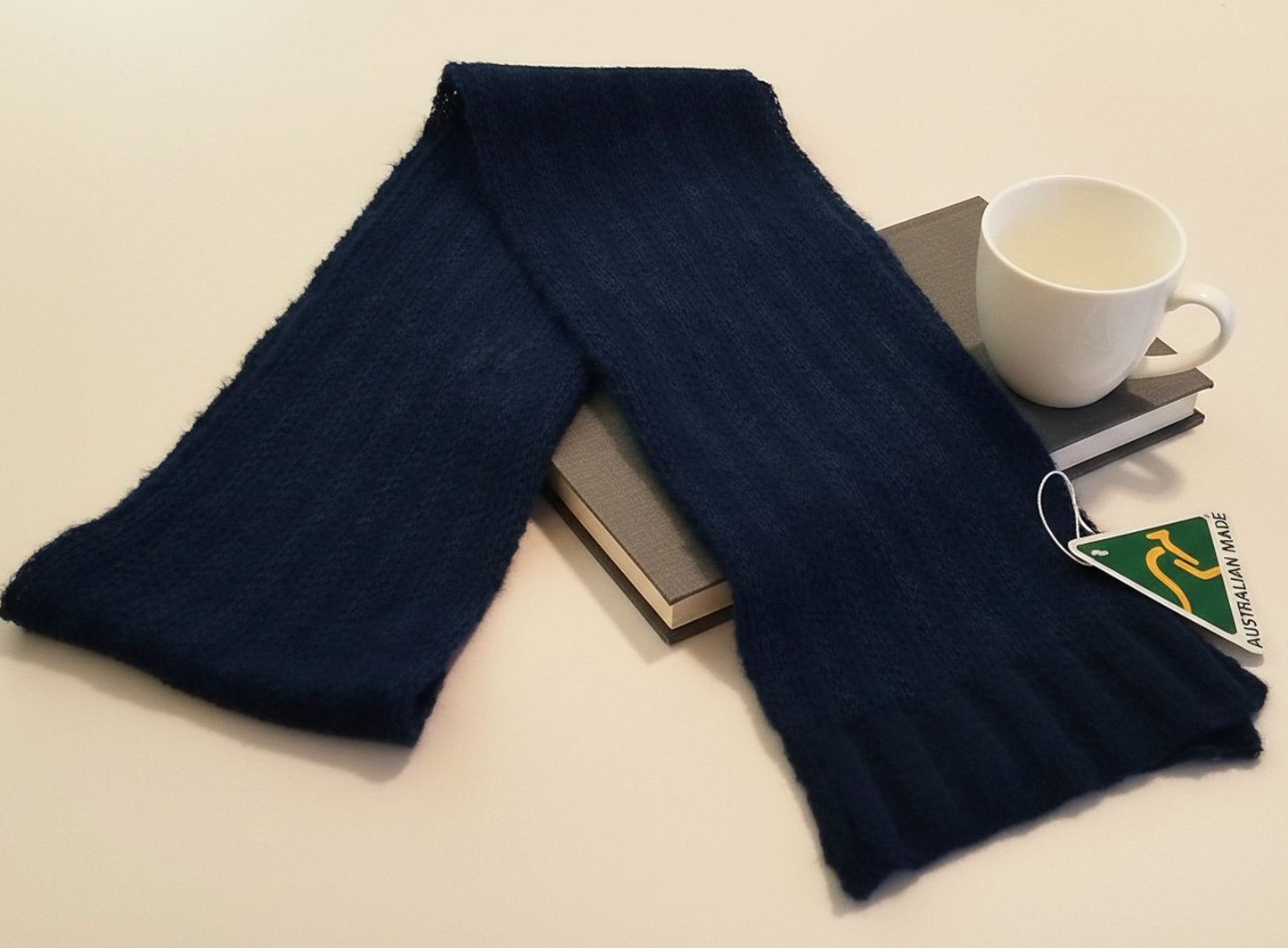 Alpaca Unisex Extra Soft Thick Stripe Scarf, Diesel Blue