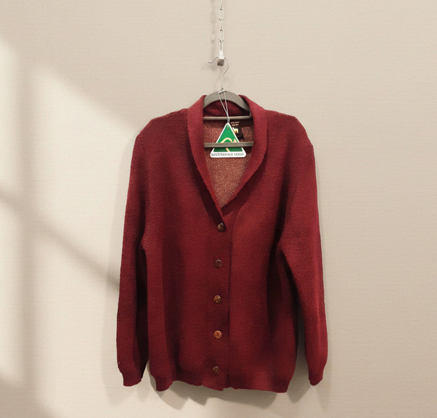 Alpaca Cardigan Lady Cherry Color