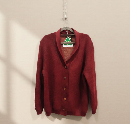 Alpaca Cardigan Lady Cherry Color