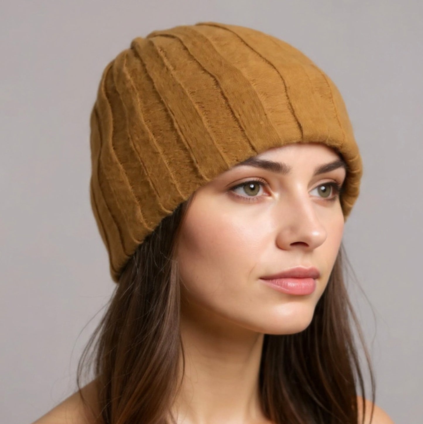 Extra Smooth Alpaca Mohair Beanie Camel Tone