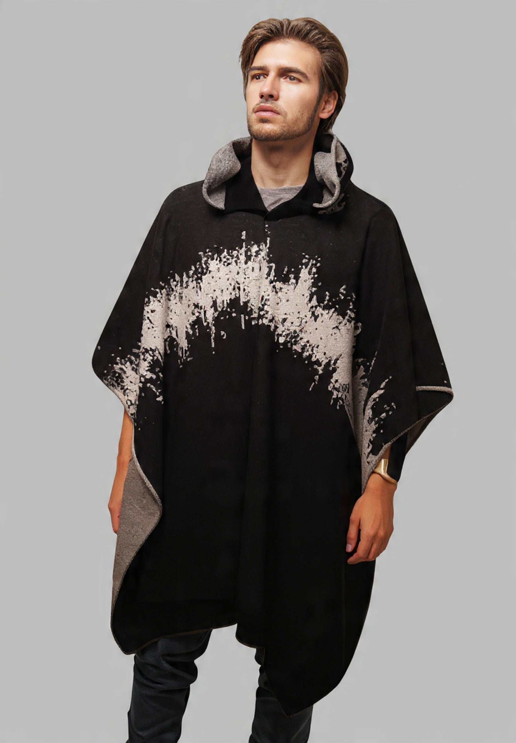 Australian Alpaca Thick Poncho Hooded, Disruption – Alpaca Shop