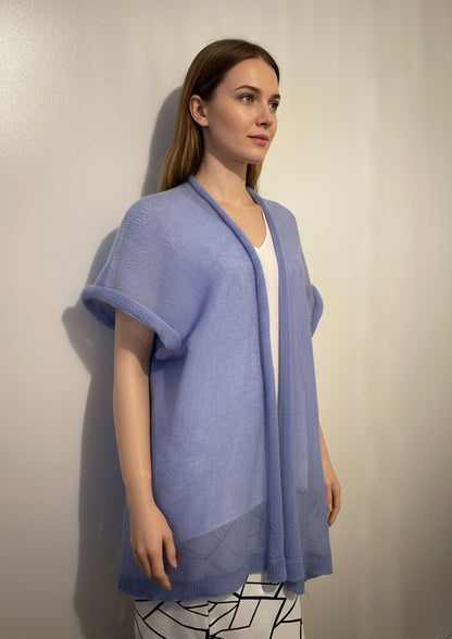 Alpaca Mohair Light Cape Spring Sky Blue