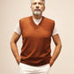 Men's Alpaca Classic V-Neck Vest Terracotta
