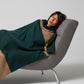 Luxury Mohair Alpaca Extra Soft Throw Blanket Diesel Blue