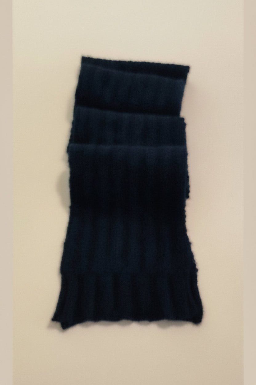 Alpaca Unisex Extra Soft Thick Stripe Scarf, Diesel Blue