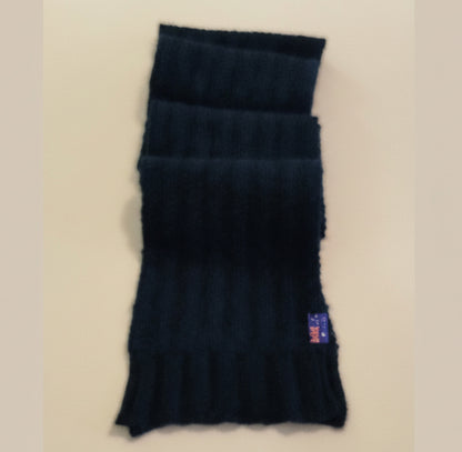 Alpaca Unisex Extra Soft Thick Stripe Scarf, Diesel Blue