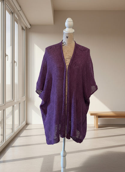 Alpaca Mohair Light Cape Spring Coral Tone