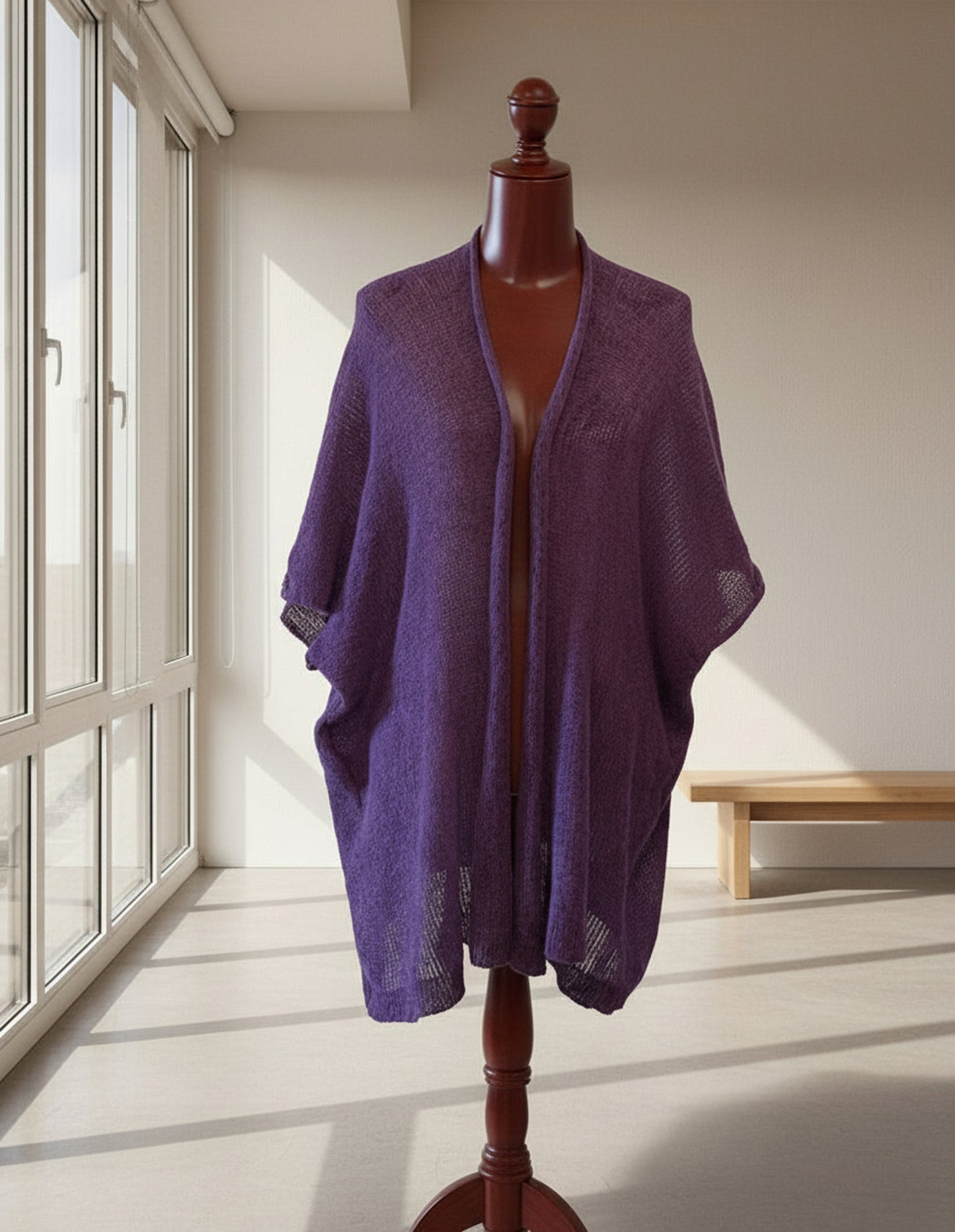 Alpaca Mohair Light Cape Spring Coral Tone