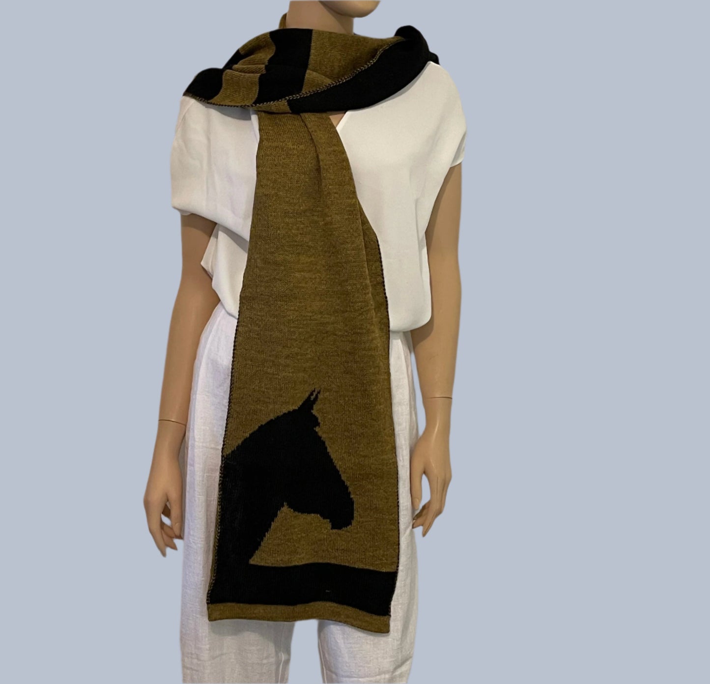 Unisex Alpaca Scarf – Brumby Horse Design