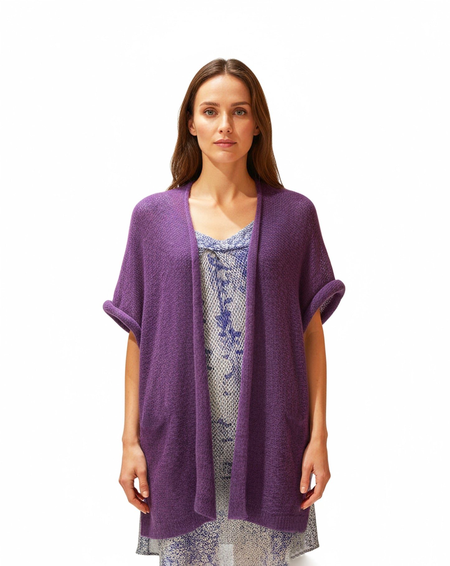 Alpaca Mohair Light Cape Spring Coral Tone