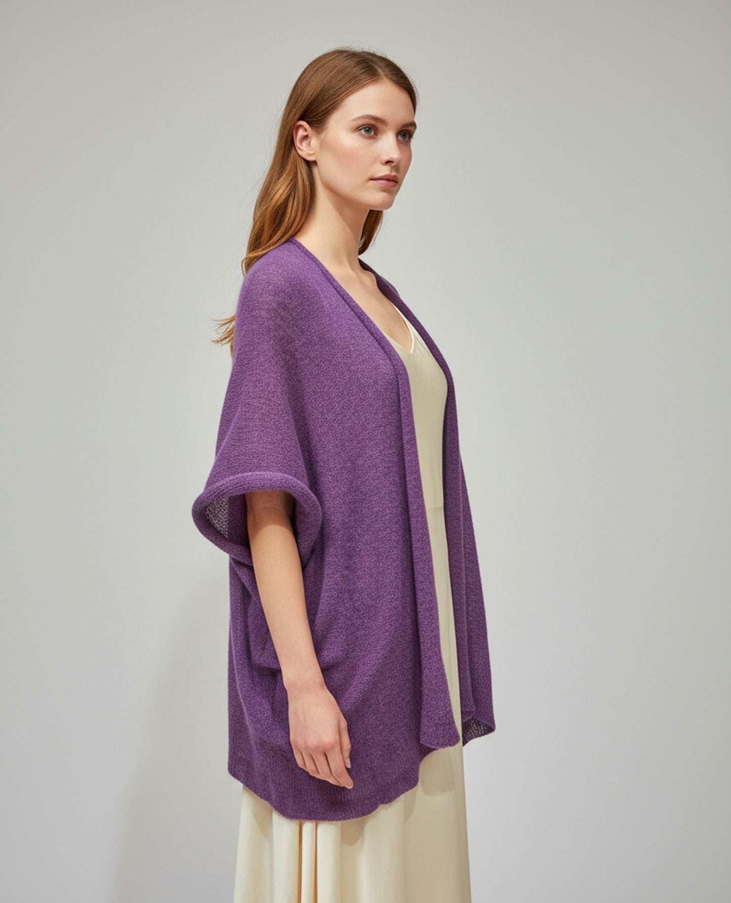 Alpaca Mohair Light Cape Spring Coral Tone