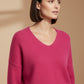 Alpaca Mohair Pullover Sweater Plus Size , Fuchsia
