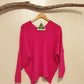 Alpaca Mohair Pullover Sweater Plus Size , Fuchsia